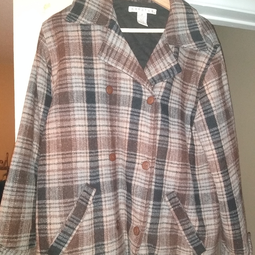 Brown plaid coat